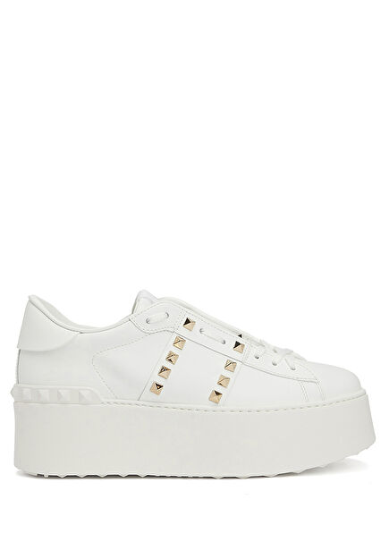Rockstud Untitled White Women's Leather Sneakers