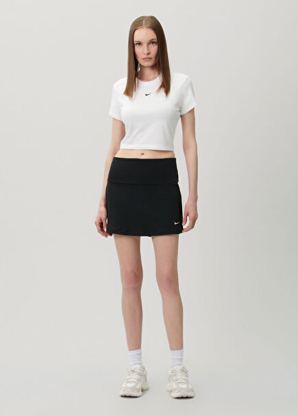 Chill Knit Black Short Skirt