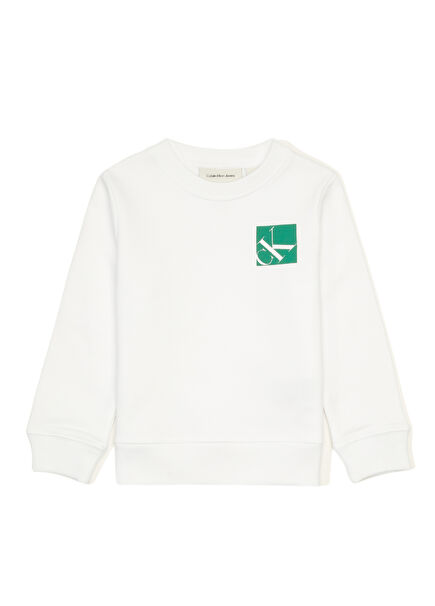 Beyaz Erkek Çocuk Sweatshirt