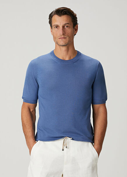 Lacivert Kısa Kollu Triko