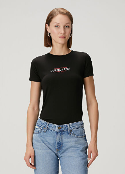 Slim Fit Black Logo T-Shirt