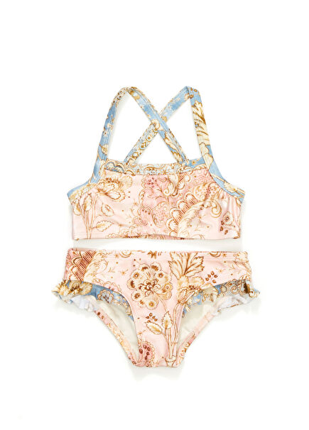 Çok Renkli Kız Çocuk Bikini Takımı