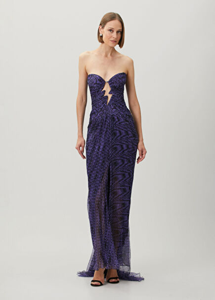 Verity Purple Maxi Evening Dress