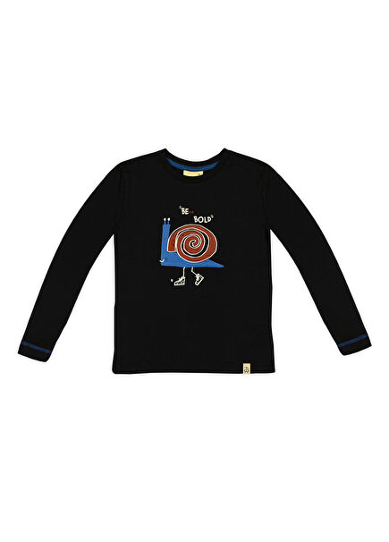 Be Bold Baskılı Siyah Uzun Kollu Erkek Çocuk T-Shirt