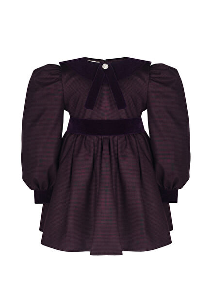 Charlotte Purple Plaid Patterned Girls' Dress