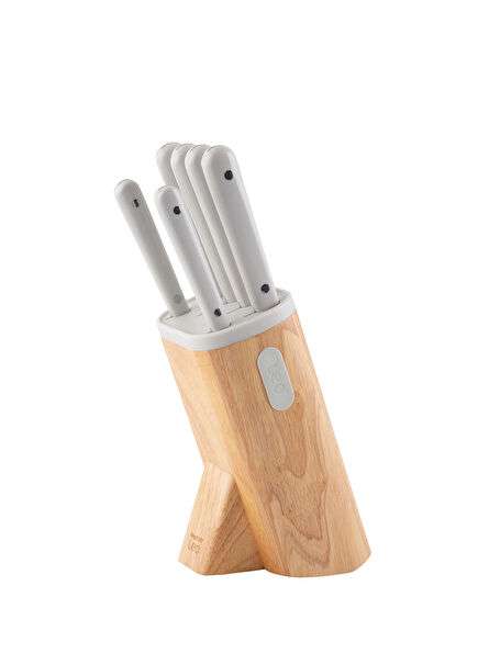 Leo Spirit Paslanmaz Çelik 7 Parça Bloklu Bıçak Seti