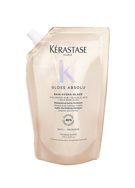 Gloss Absolu Bain Hydra-Glaze Elektriklenmeye Meyilli Uzun Saçlar İçin Yeniden Doldurulabilir Şampuan Paketi 500 ml