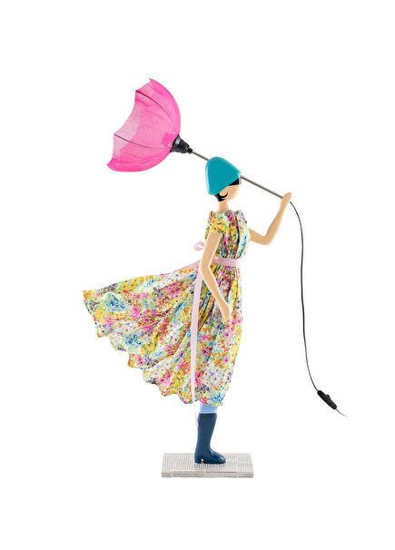 Mona Light Blue Fuchsia Wooden Lampshade