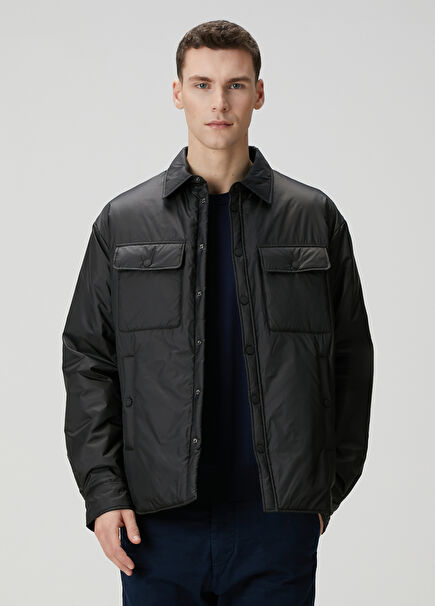 Black Quilted Overshirt
