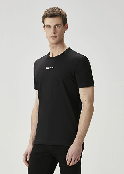 Black Logo Embroidered T-Shirt