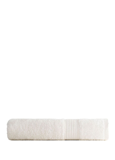 Paye Embroidered Cream Organic Cotton Bath Towel 80 x 150 cm