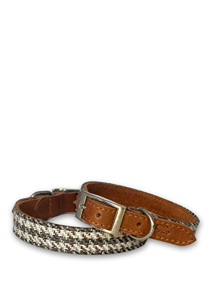 Hound's Tooth Grey Neck Collar