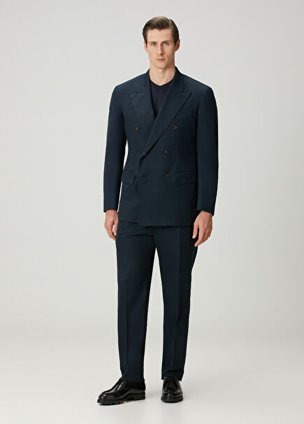 Lacivert Pilili Pantolon