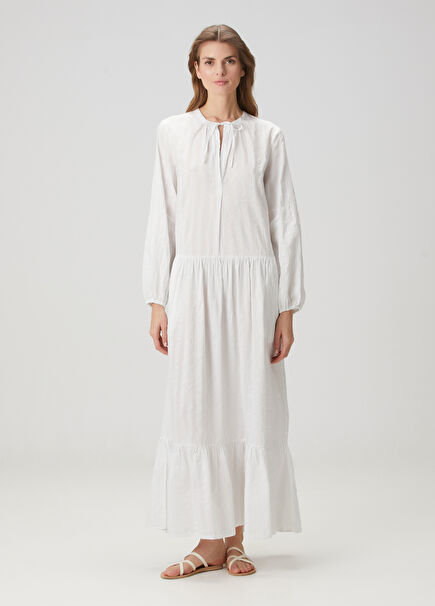 Joanna White Striped Maxi Dress