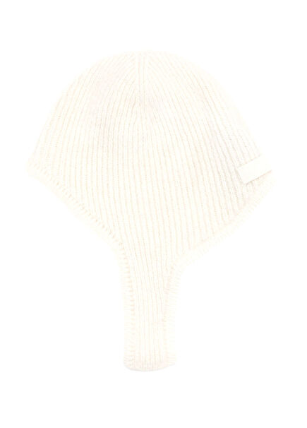 Kırık Beyaz Logo Patchli Kadın Yün Şapka