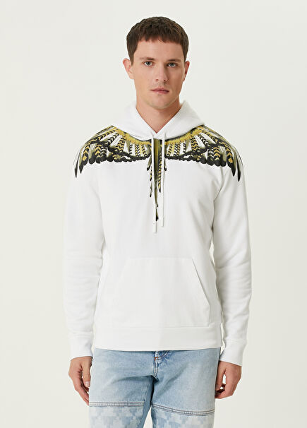 Beyaz Kapüşonlu Sweatshirt
