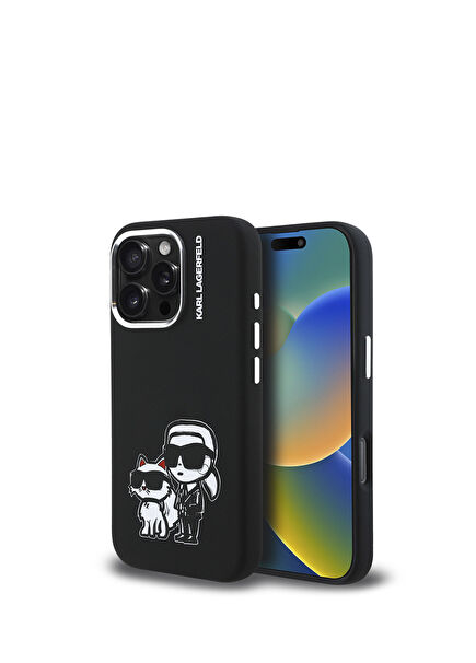 Karl & Choupette Sketch Logolu iPhone 16 Pro Telefon Kılıfı