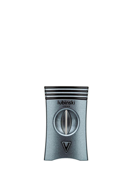 Grey 60Ring Steel Cigar Cutter with V-Cut Piercing