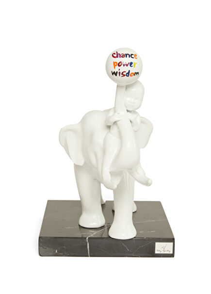 Elephant Text Chance Statue