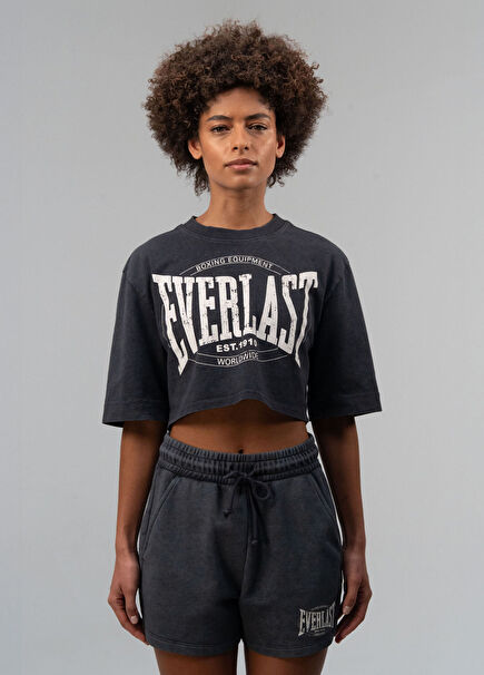 Authentic Boxing Wmn Antrasit Kadın Crop T-shirt