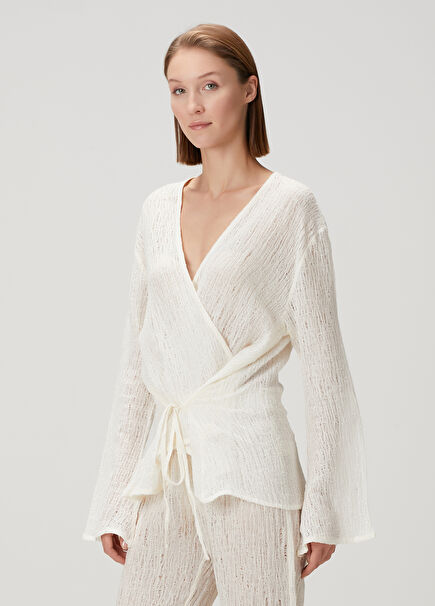 Sandy White Linen Kimono