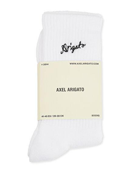 White Logo Detailed Men's Socks