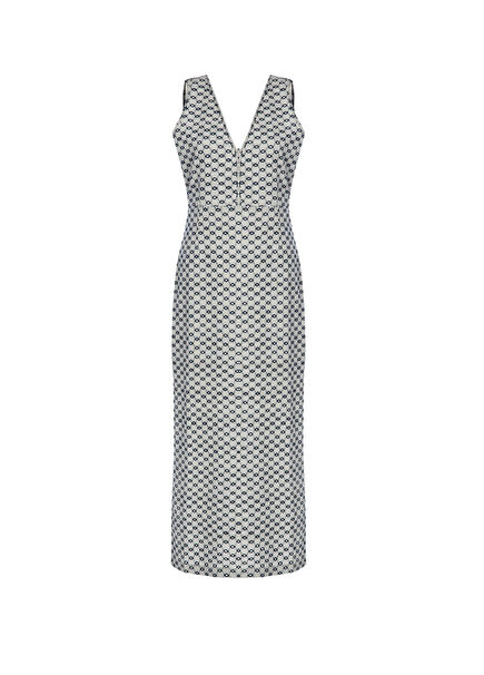 Eden Yanları Yırtmaçlı Jakarlı Kadın Elbise