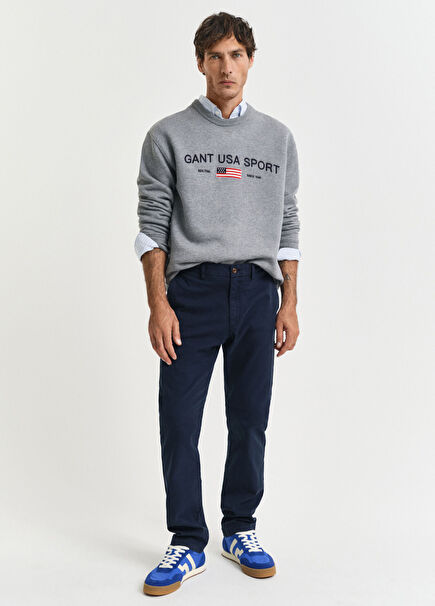 Navy Blue Slim Fit Men's Pants