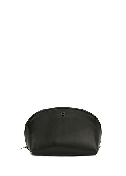 Siyah Logo Detaylı Makyaj Çantası