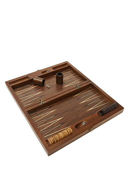 Marküteri Kahverengi Ahşap Tavla