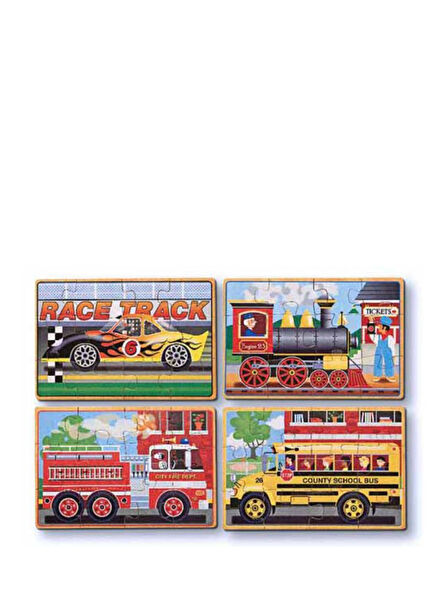 Ahşap 4x12 Araçlar Yapboz Seti