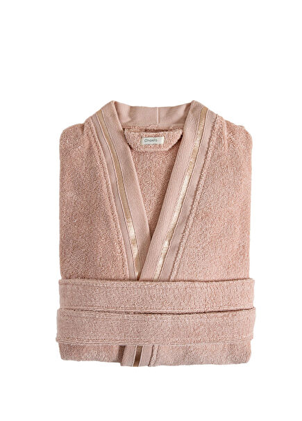Chic Dark Salmon Cotton Men's Bathrobe