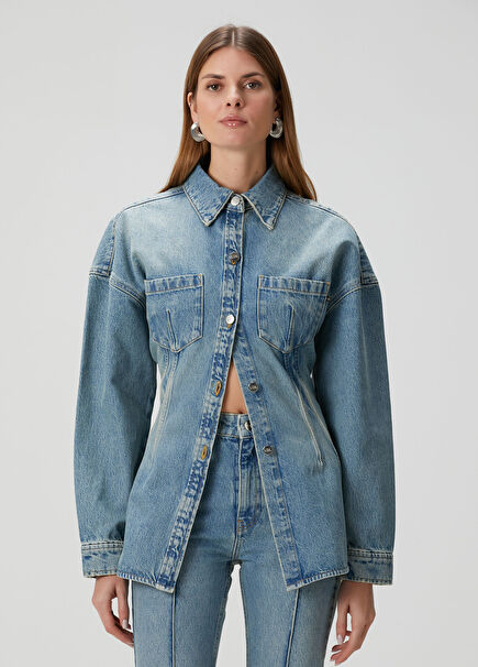 Bianca Fitted Blue Denim Jacket