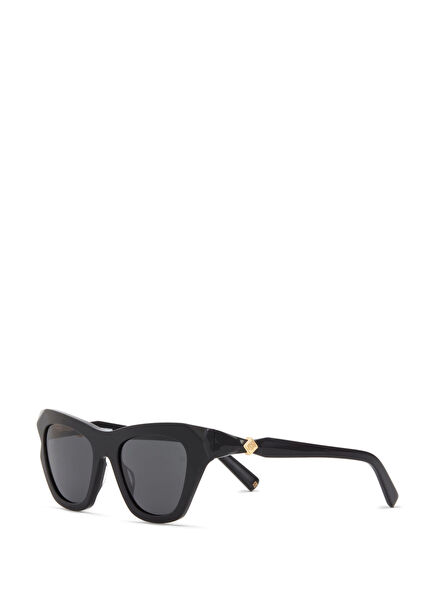 HM 1707 C1 Cat Eye Black Acetate Women's Sunglasses