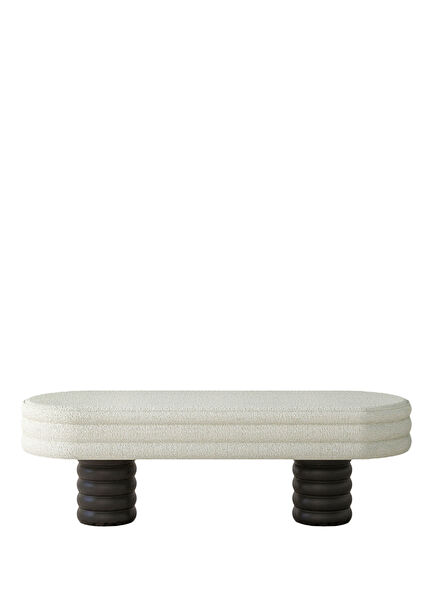 Play Ecru Fabric Black Standing Bench