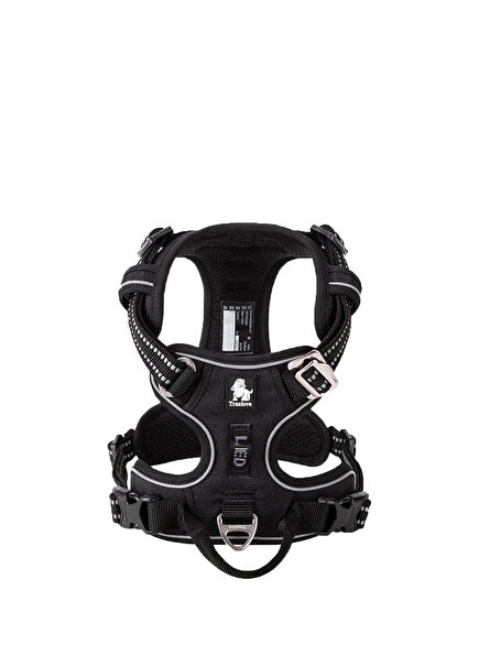 Aluminum D-Ringed Black Dog Chest Harness