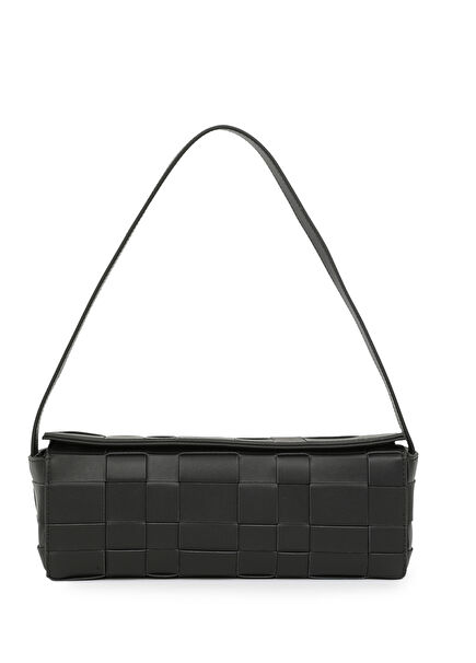 Woven East Black Women's Leather Bag