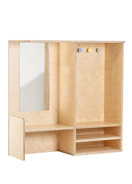 Montessori Doğal Huş Ahşap Çocuk Odası Portmanto 