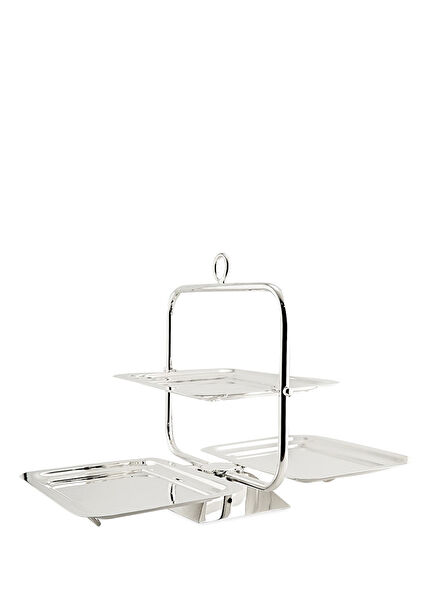 Silver Folded Square Serving Presentation