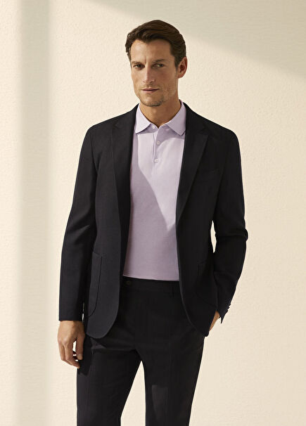 Navy Blue Wool Jacket