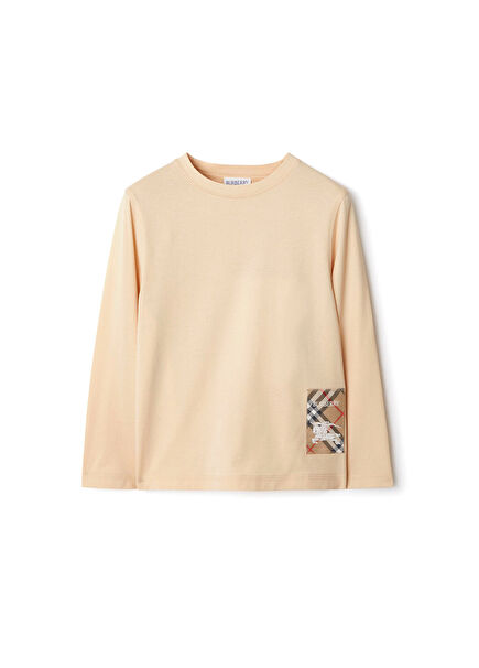 Kooper Label Top Krem Uzun Kollu Unisex Çocuk T-Shirt