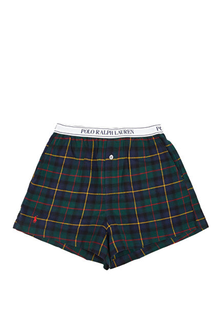 Koyu Yeşil Ekoseli Kadın Boxer