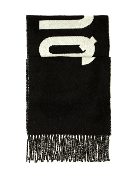 Siyah Kadın Yün Atkı