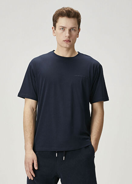 Lacivert Logo Baskılı T-shirt