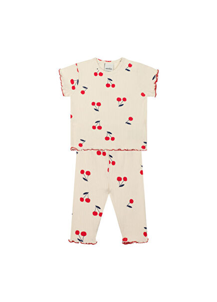 Cherry Print T-shirt & Leggings Baby Girl Set of 2