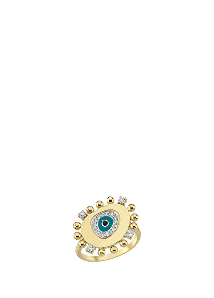 Evil Eye Diamond Woman Gold Ring