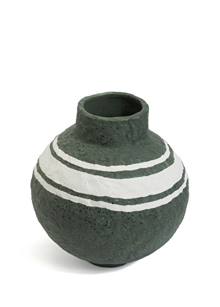 White Green Vase