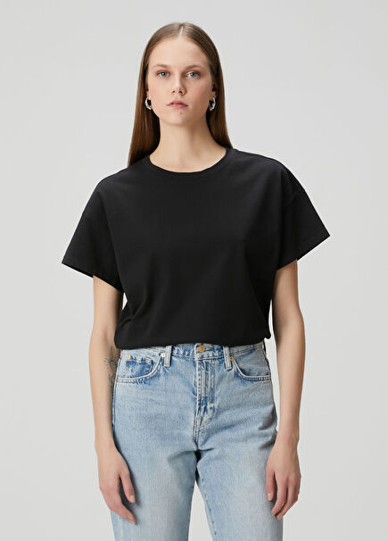 Kelly Boxy Fit Siyah T-shirt