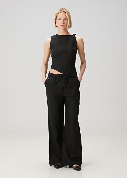 Today Black Linen Pants