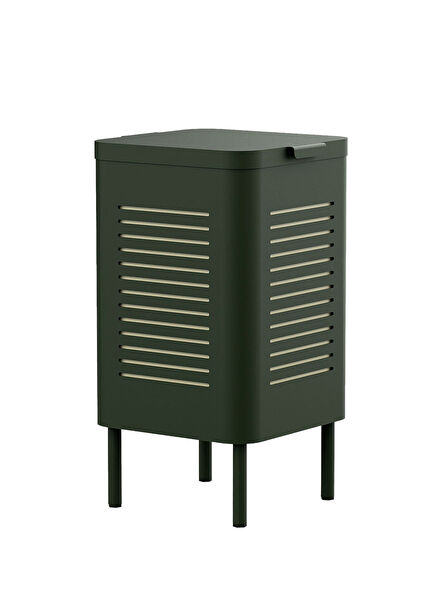 Ovin Dark Green Metal Laundry Basket